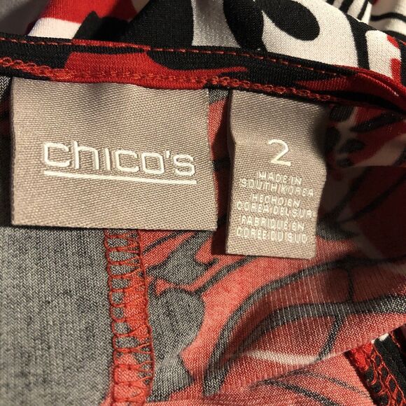 Chico's Womens Tunic Top Size 2 (Large) Open sleeves attached with buttons - Picture 11 of 13